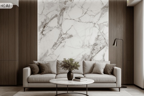 Płyta węglowa WPC/SPC PANEL RW-Calacatta White 280x110x0,3cm POŁYSK