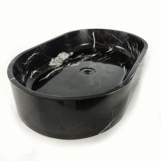 Umywalka marmurowa black silk 38/61/12,7 cm polerowane