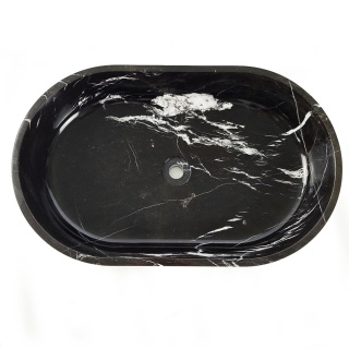Umywalka marmurowa black silk 38/61/12,7 cm polerowane