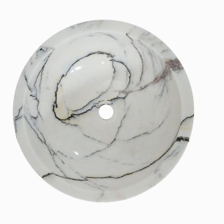 Umywalka marmurowa z białego marmuru lilac w rozmiarze 40/40/15 cm, wykończenie polerowane