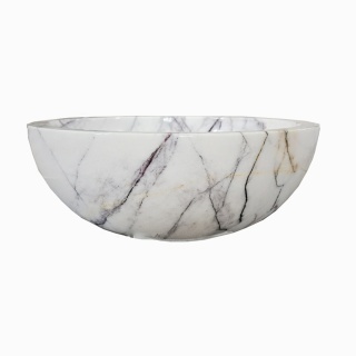 Umywalka marmurowa z białego marmuru lilac w rozmiarze 40/40/15 cm, wykończenie polerowane