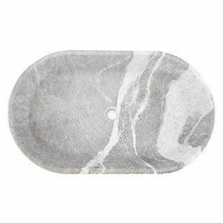 Umywalka marmurowa z szarego marmuru Nordic Grey w rozmiarze 16x42x70 cm , satyna