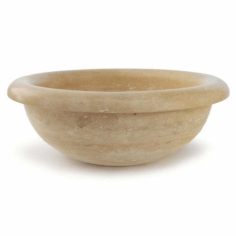Umywalka trawertynowa Classic Light L ø 45/16 cm satynowa