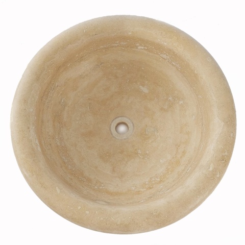 Umywalka trawertynowa Classic Light L ø 45/16 cm satynowa