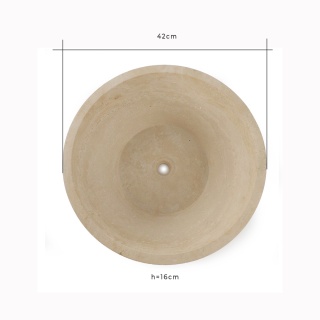 Umywalka trawertynowa Classic Light ø 43 cm