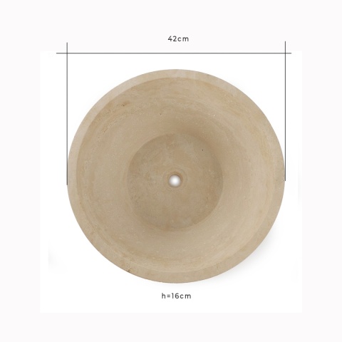 Umywalka trawertynowa Classic Light ø 43 cm