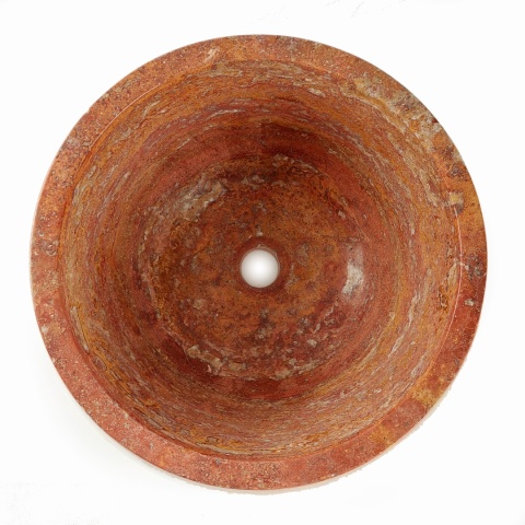 Umywalka trawertynowa bordeaux w rozmiarze ø 44/21 cm polerowane