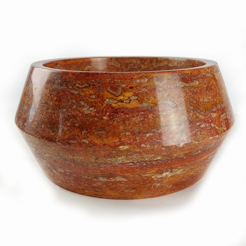 Umywalka trawertynowa bordeaux w rozmiarze ø 44/21 cm polerowane
