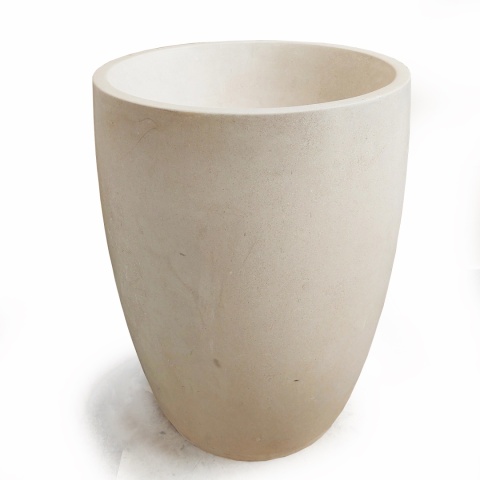Umywalka wapienna z beżowego kamienia w rozmiarze 58/58/85 cm, wykończenie satynowe