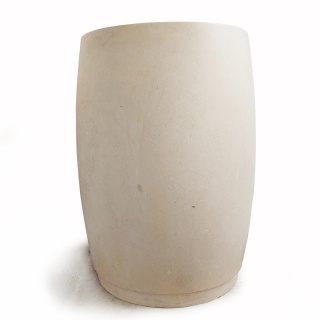 Umywalka wapienna z beżowego kamienia w rozmiarze 58/58/85 cm, wykończenie satynowe