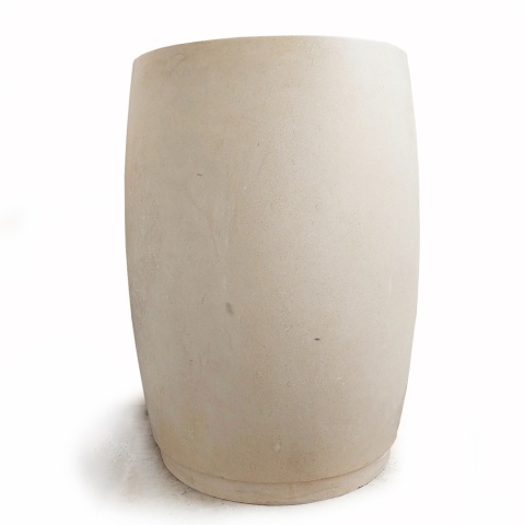 Umywalka wapienna z beżowego kamienia w rozmiarze 58/58/85 cm, wykończenie satynowe