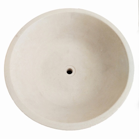 Umywalka wapienna z beżowego kamienia w rozmiarze 58/58/85 cm, wykończenie satynowe